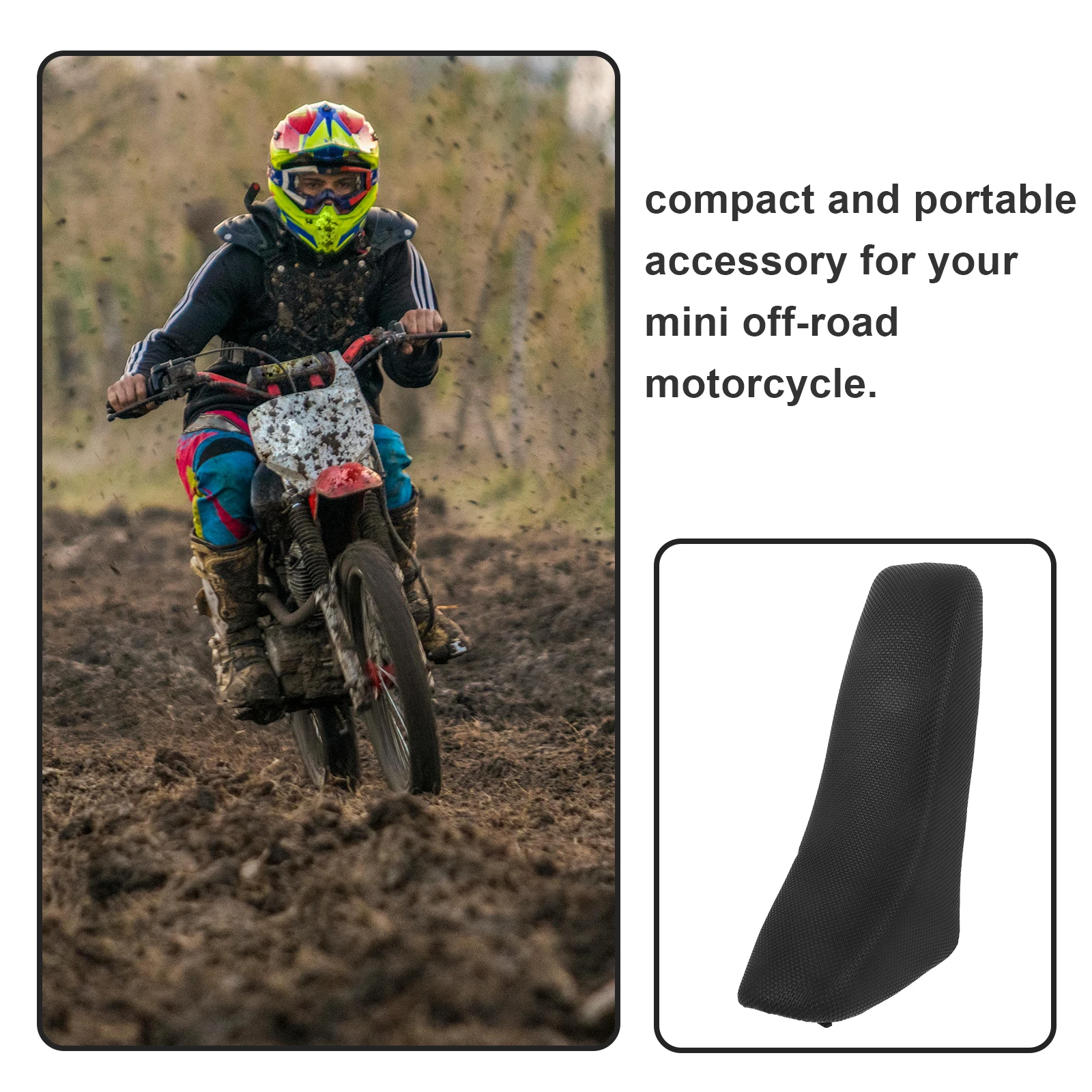 

Shockproof Mini Dirt Bike Seat Replacement Cushion Breathable Motorcycle Seat Pad for Long Rides Wear-Resistant Off-Road Riding