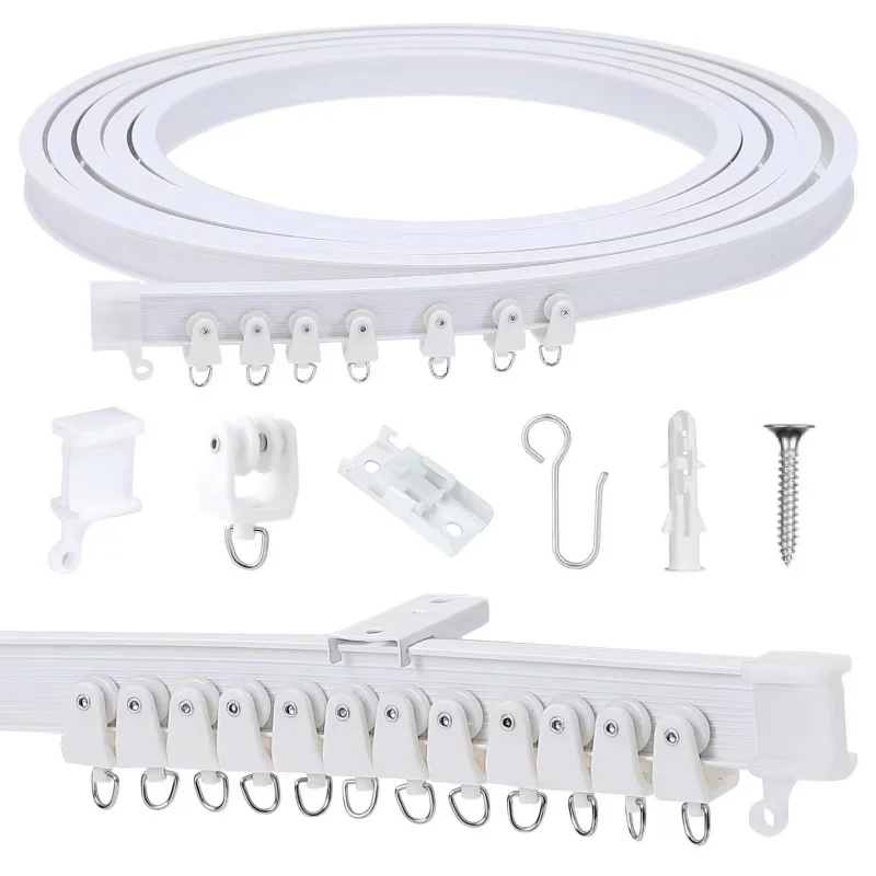 1-2M Flexible Bendable Curtain Track Bedrooms Balconies Bathrooms Room Divider Ceiling Silent Track Home Window Decor Accessorie