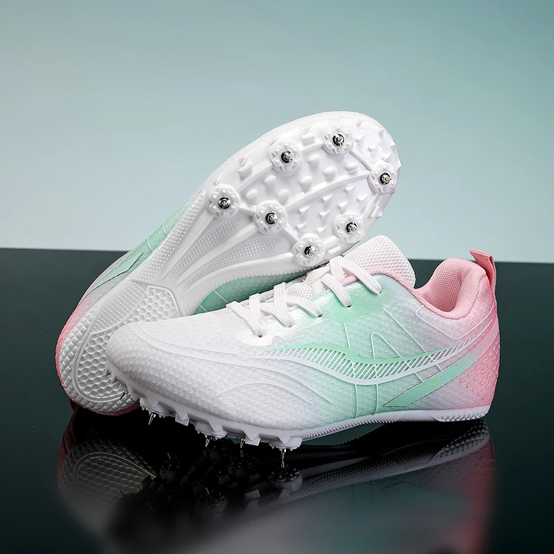 Professional Athletic Shoes With Nails Women Track And Field Shoes Women's Spikes Sneakers Breathable Running Shoes Sprint Shoes