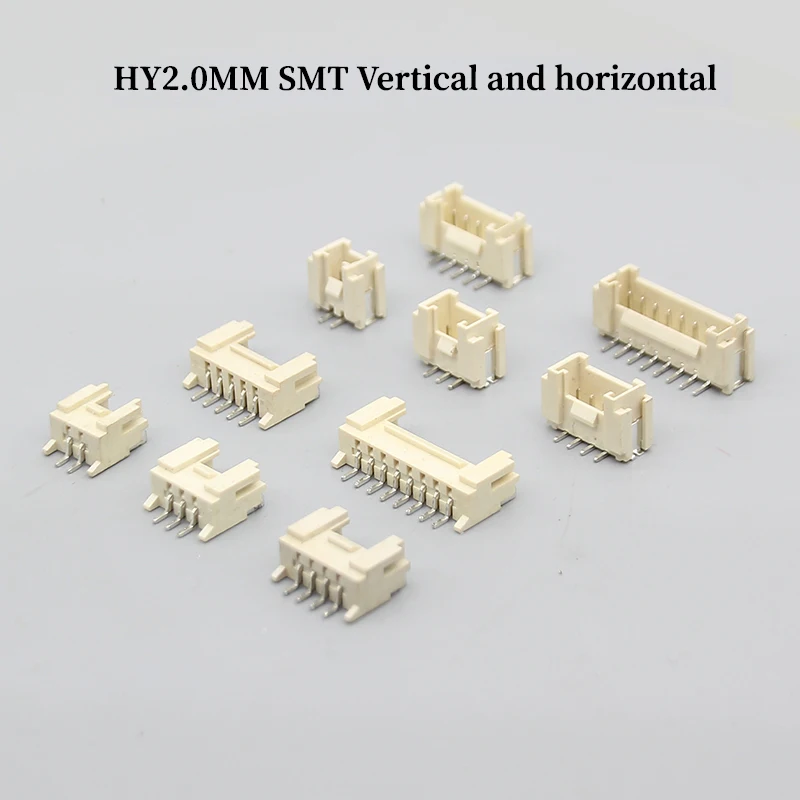 HY2.0 connector 2.0mm pitch 10 PCS SMT horizontal vertical patch with lock female connector 2P-12P pin holder