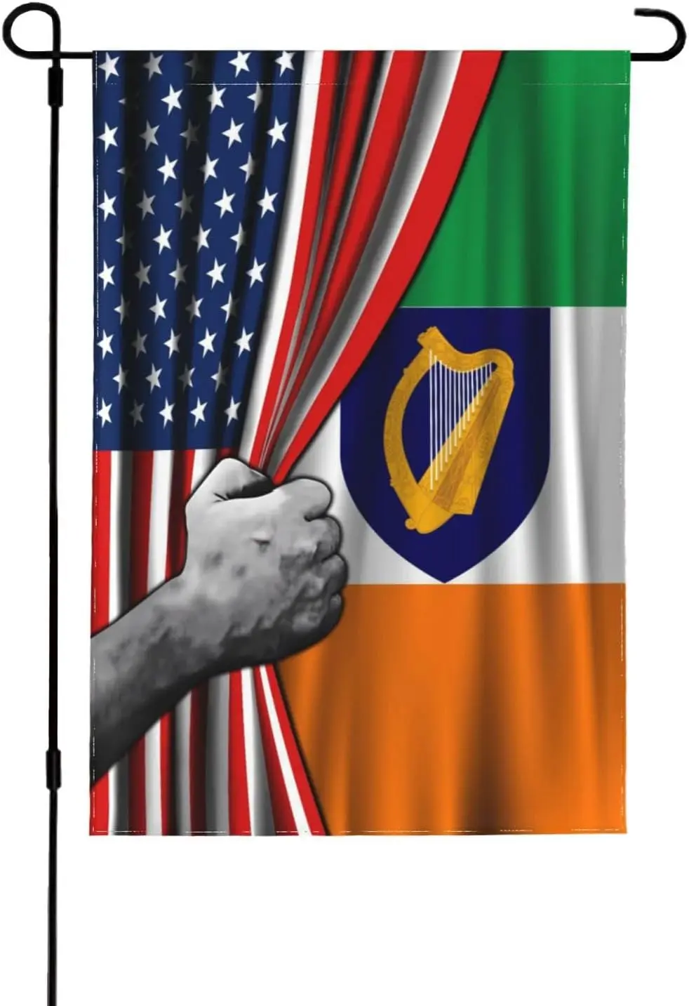 Ireland Irish American Usa America Friendship Garden Flag 12x18 Double Sided Printed 100d Polyester Lightweight Outdoor Welc EEZ