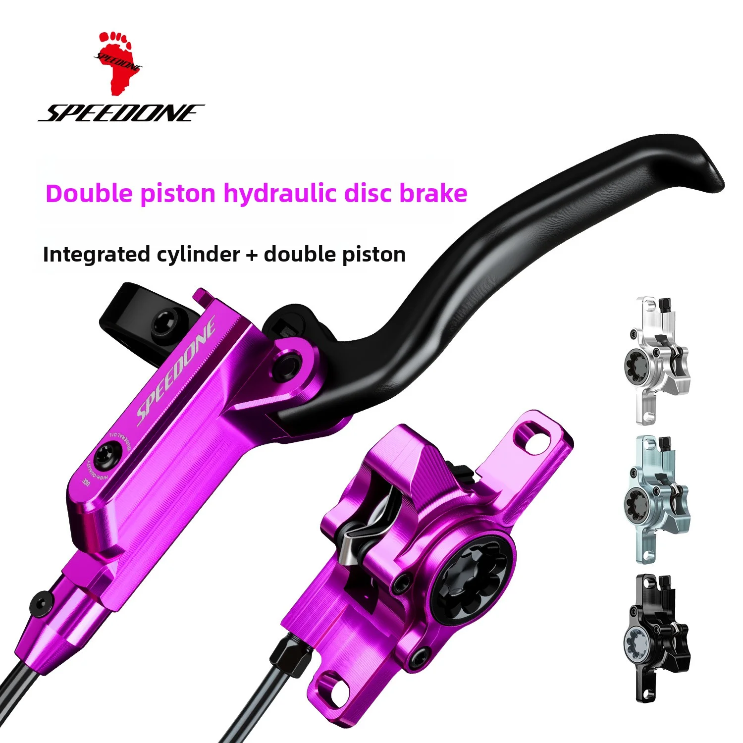 Mountain Bike Hydraulic Disc Brake Kit with 160mm Rotors, Hydraulic Calipers, Front and Rear Mounts, and 22.2mm Handlebar