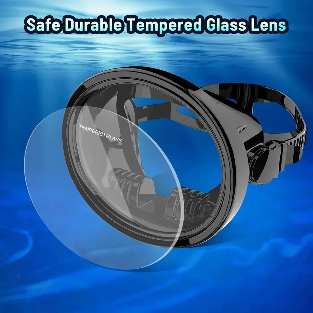Silicone Classic Oval Diving Mask Silicone Retro-Style Spearfishing Mask Panoramic Tempered Glass Lens Scuba Goggles Adults