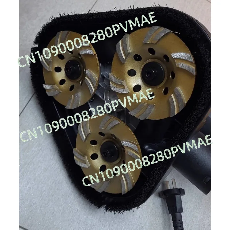Handheld three-head dust-free grinder floor grinder edging concrete cement floor renovation epoxy