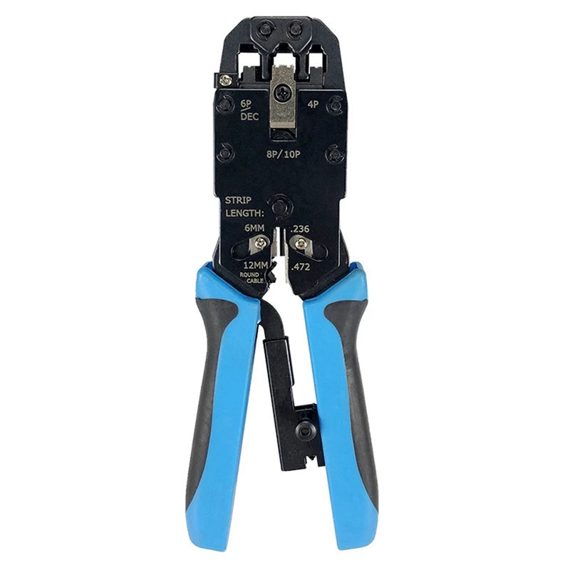 

ABHU 2X RJ45 Network Crimper 10P 8P 6P 4P Crimping Tools Stripper For RJ45 RJ11 RJ12 RJ50 Connector Ethernet Cable