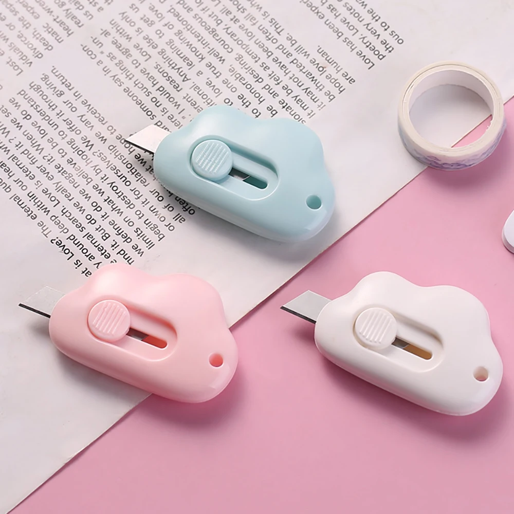 Creative Cute Cloud Art Knife Color Mini Portable Multi-purpose Knife Paper Knife Blade Office Stationery Cutting Supplies Tool