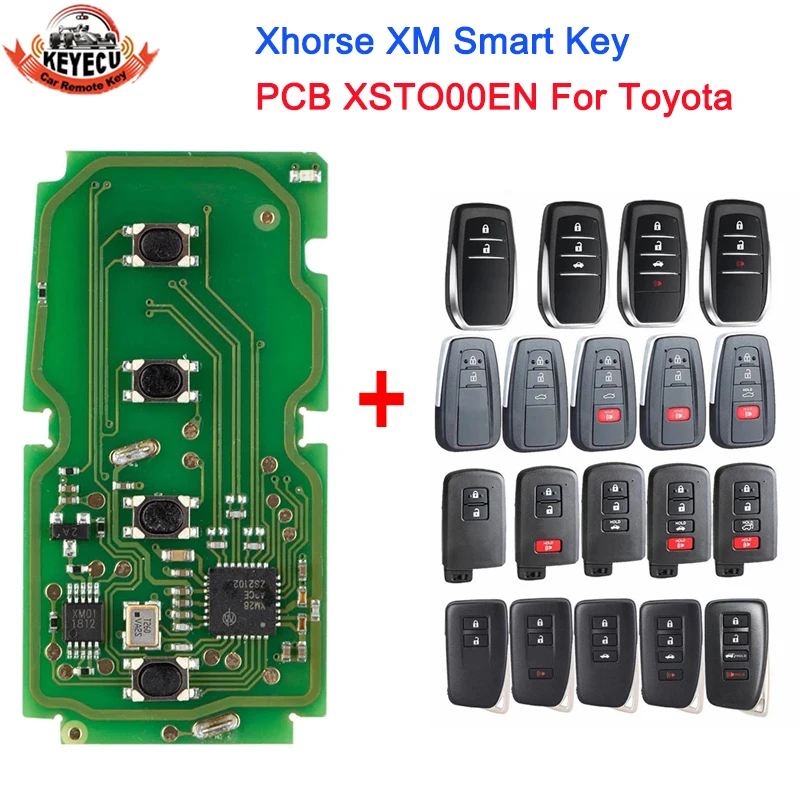 Xhorse XM Smart Key PCB XSTO00EN For Toyota Corolla RAV4 Camry Land Cruiser Levin Lexus Support Re-generate With Key Shell