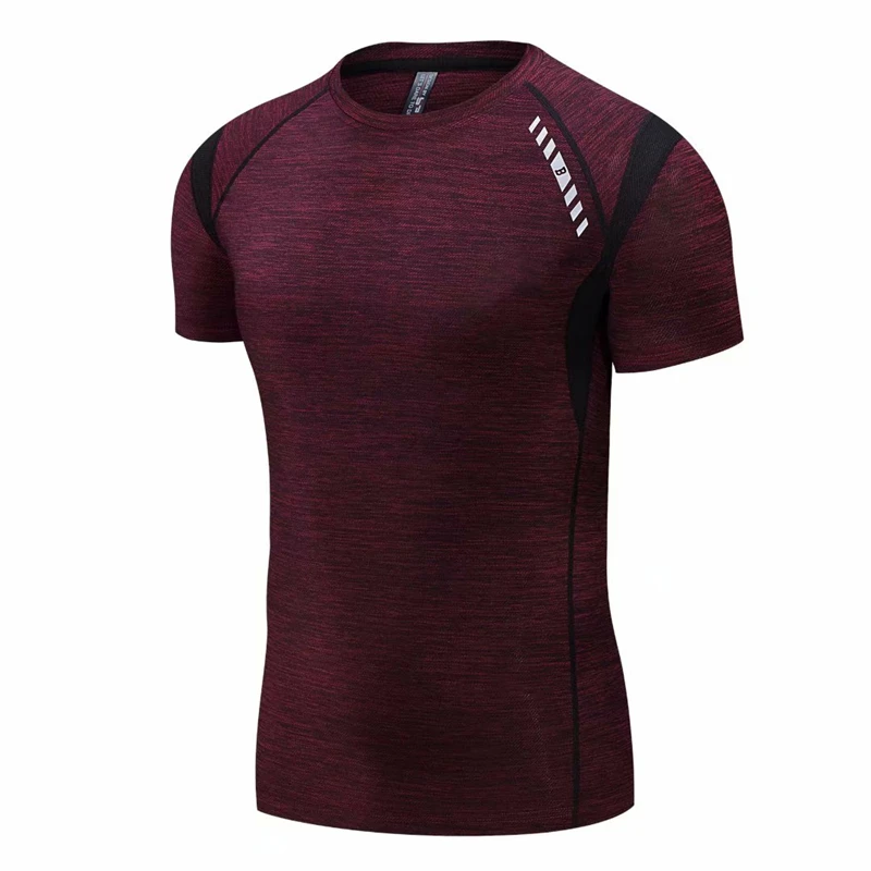 Men Running T shirt GYM fitness Compression Tight Clothes Sports Football Basketball Cycling Quick dry Tshirt