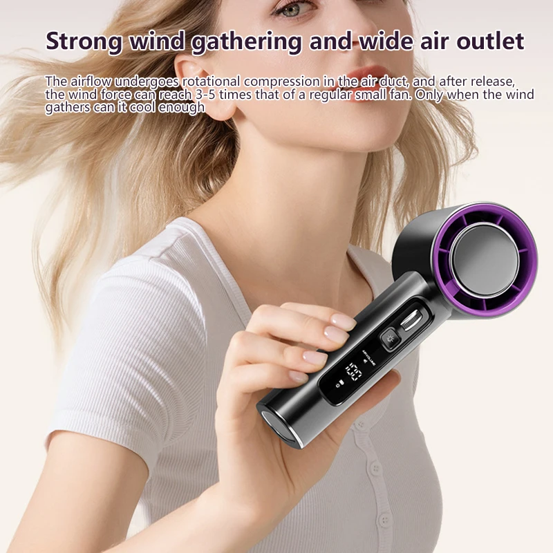 Xiaomi 휴대용 핸드 헬드 팬 10000mAh USB 충전식 고속 터빈 소형 팬 100 풍속 조절 가능한 얼음 냉각 팬