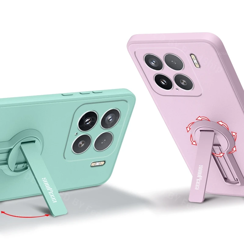 Funda de silicona para teléfono Xiaomi 15 Pro, funda de lujo con soporte para Mi Xiaomi15 Pro, soporte de cubierta suave con película de pantalla