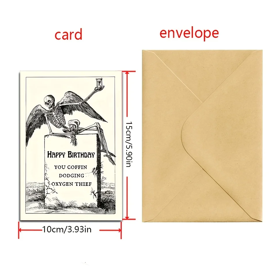 1pc of Fun Birthday Card with a Skull Design - Humorous 