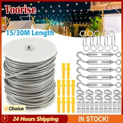 Heavy Duty Garden Cable Rope, 304 PVC revestido, Aço inoxidável Railing Wire, Fence Roll Kits para barraca ao ar livre