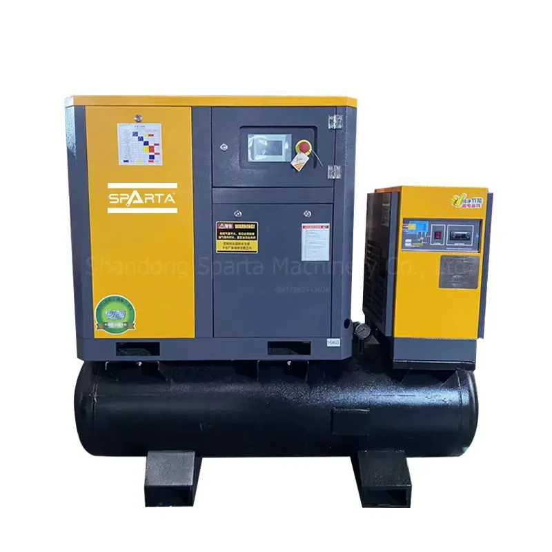 8bar 15KW Screw Air Compressor 4-in-1 Air Dryer Air Tank Filters 300L Tank 16bar Working Pressure