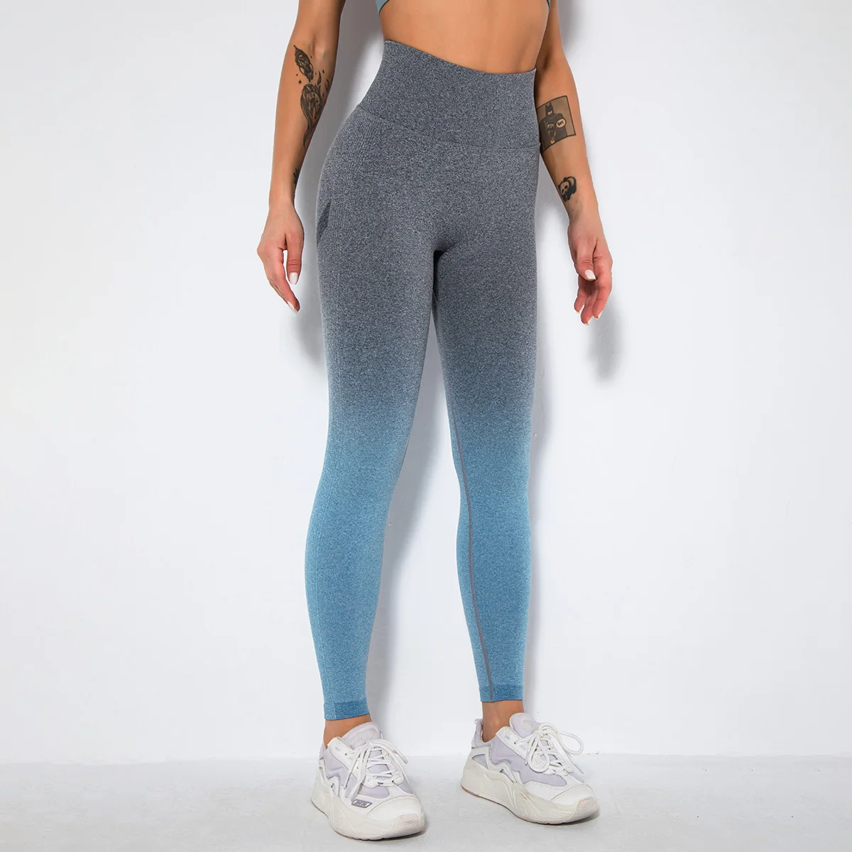 Seamless Gradient Colour Yoga Leggings  For Women Hip Lifting Sweatpants Running Fitness Trousers Quick Dry Yoga Pants