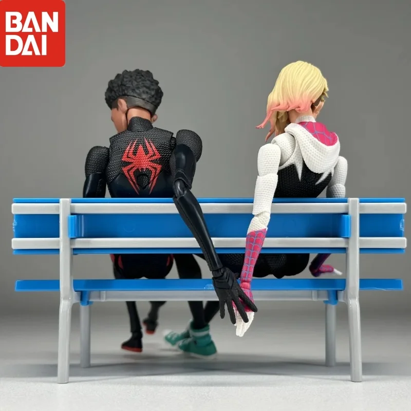 

15cm Genuine Bandai SHF Marvel Spider Man Across The Spider Verse Miles Gwen Movie Character Action Figure Birthday Gift
