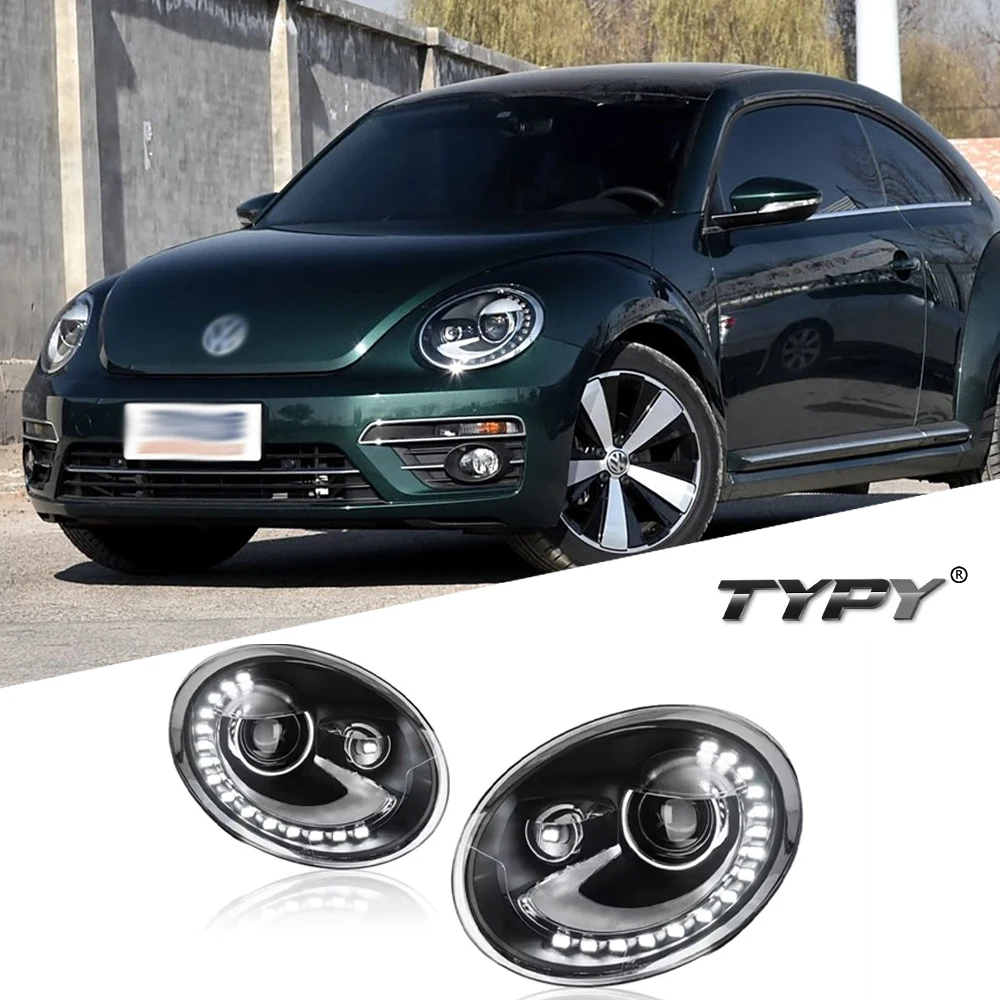 

TYPY Light Car For VW Beetle Headlight 2013-2018 Upgrade Modified to New DRL Dynamic Turn Signal LED Headlight Auto Accessories