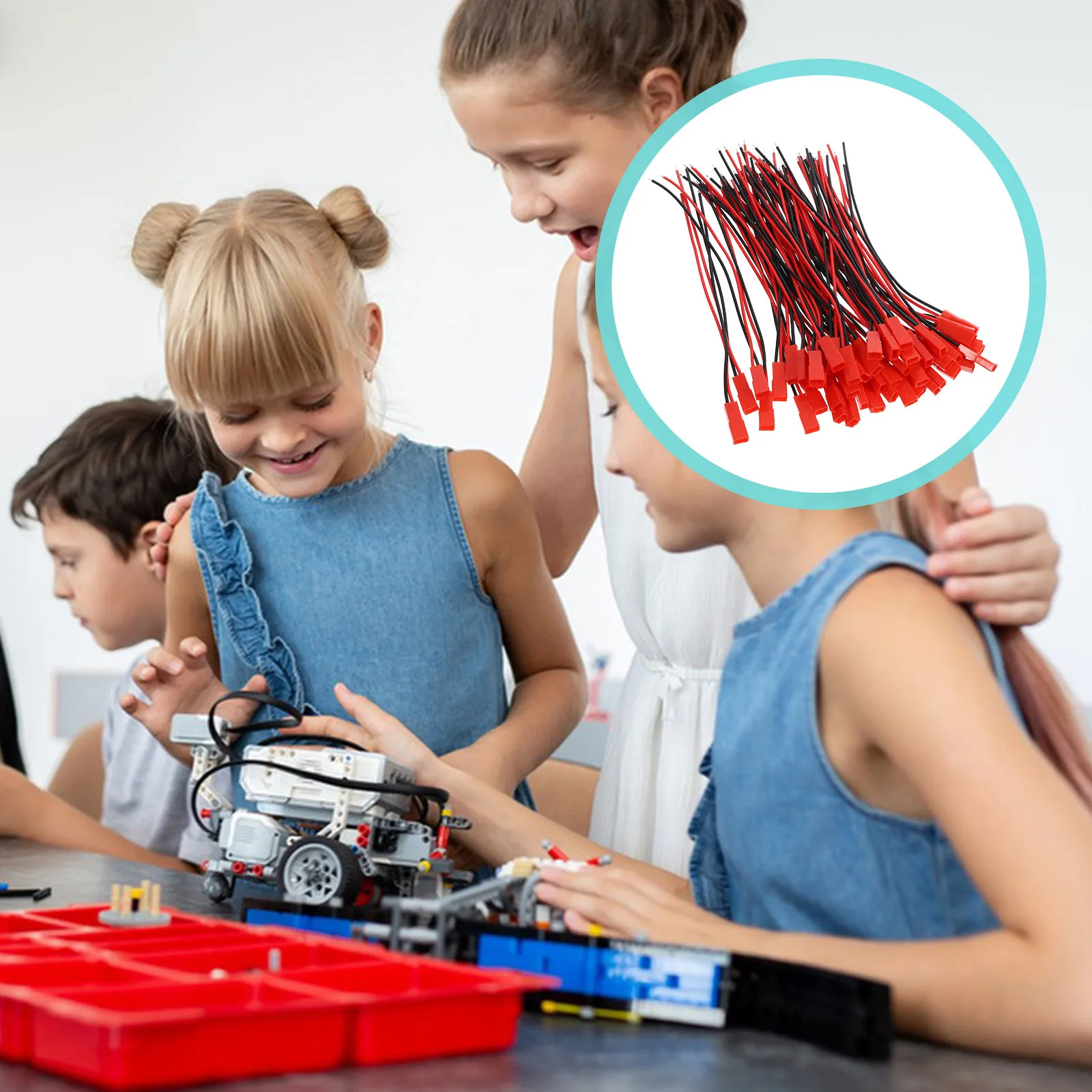 

1 Set Of Connector Cable Pvc Iron Material Diy Terminal Wire Male Female Plug For Crafting Connecting Terminal Wire