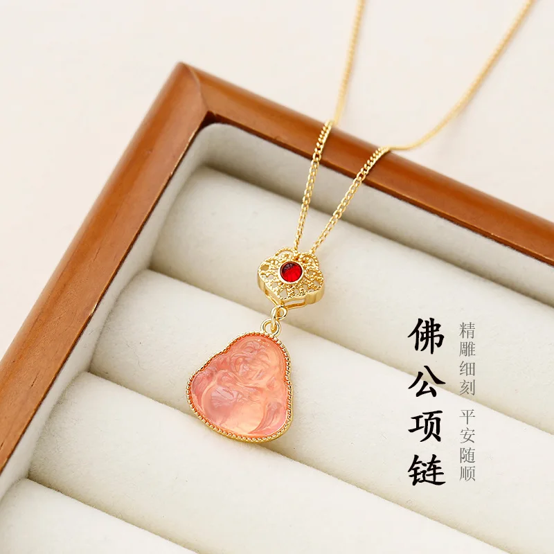 2024 New Necklace Buddha Gong Ancient Style Ethnic Style New Chinese Style Collarbone Necklace for Women