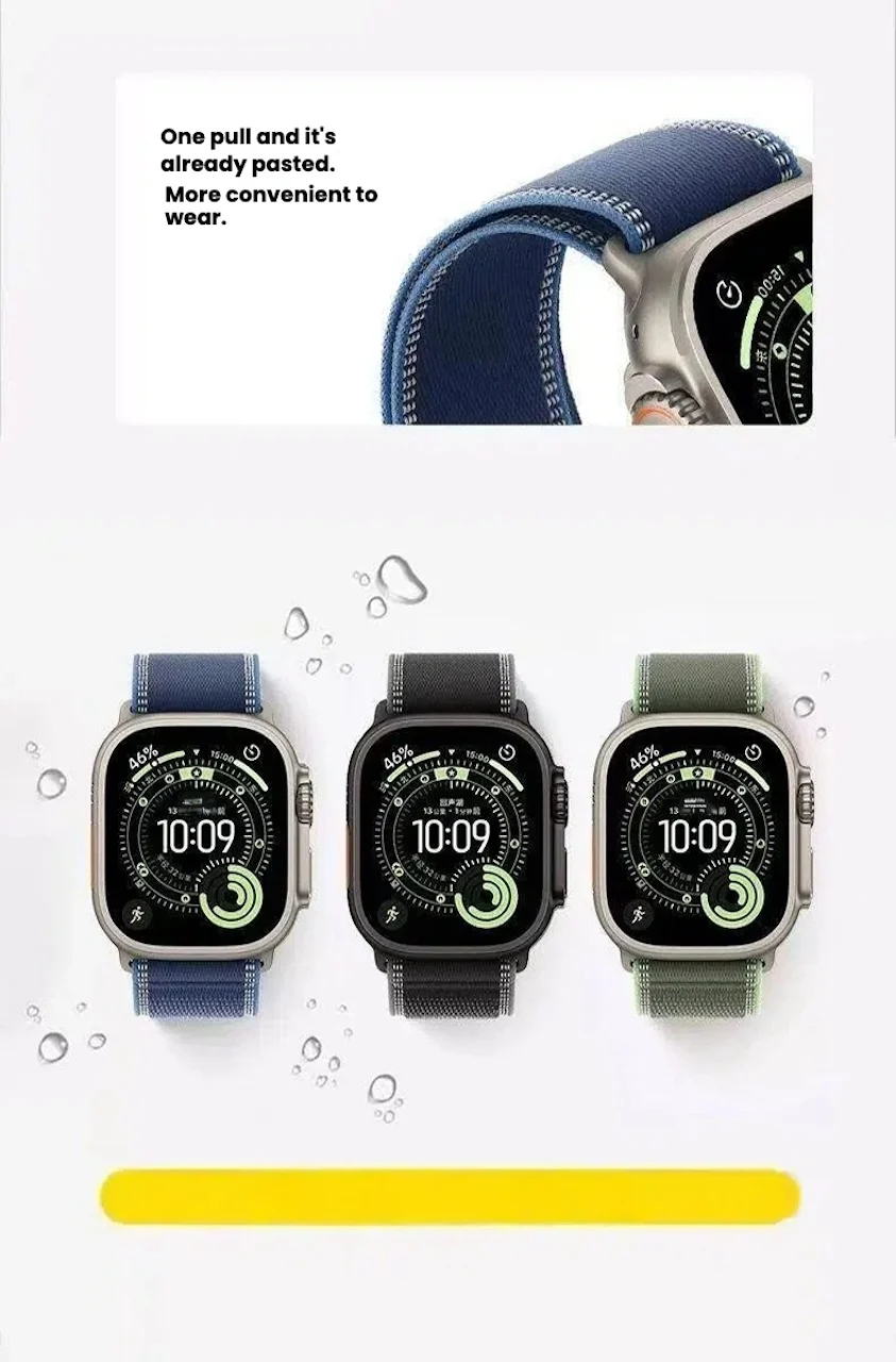 

New Wild Path Sports Velcro For Apple Watch Ultra 3 49mm Nylon bracelet iwatch series 11 10 42/46mm 8 9 40/44/45mm ultra2 Band