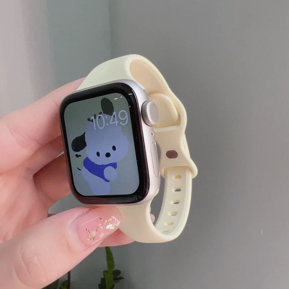 

Nice Silicone Strap For Apple Watch band women Series Ultra 10/9/8/6/5/4/3/2/1 SE 38mm 40mm 41mm 42mm 44mm 45mm 46mm 49mm