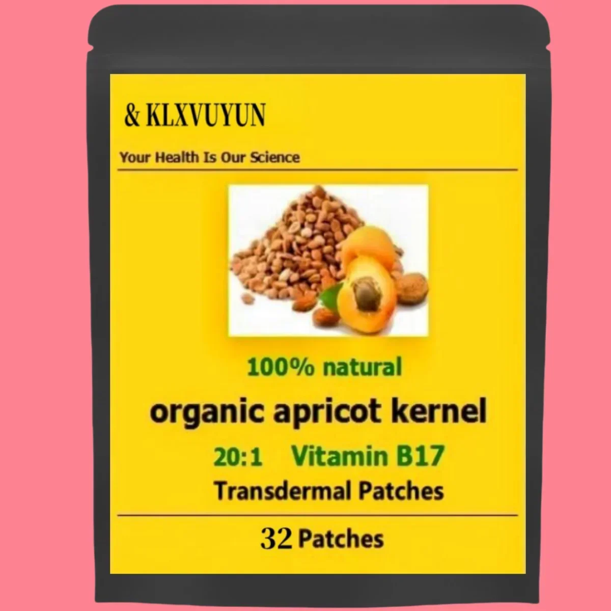 Patches transdermicos de vitamina B17 de damasco amargo orgânico, feitos nos EUA