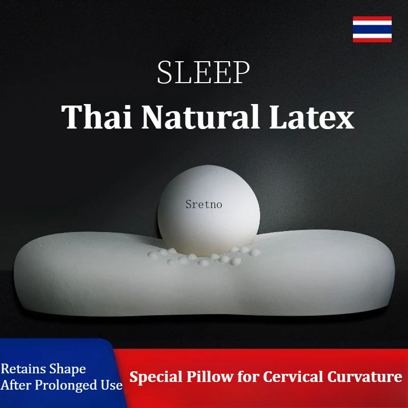 SRETNO 93% Natural Latex Pillows for Sleeping Aid, Specifically Designed for Cervical Spine, Fit To Protect The Neck almohadas
