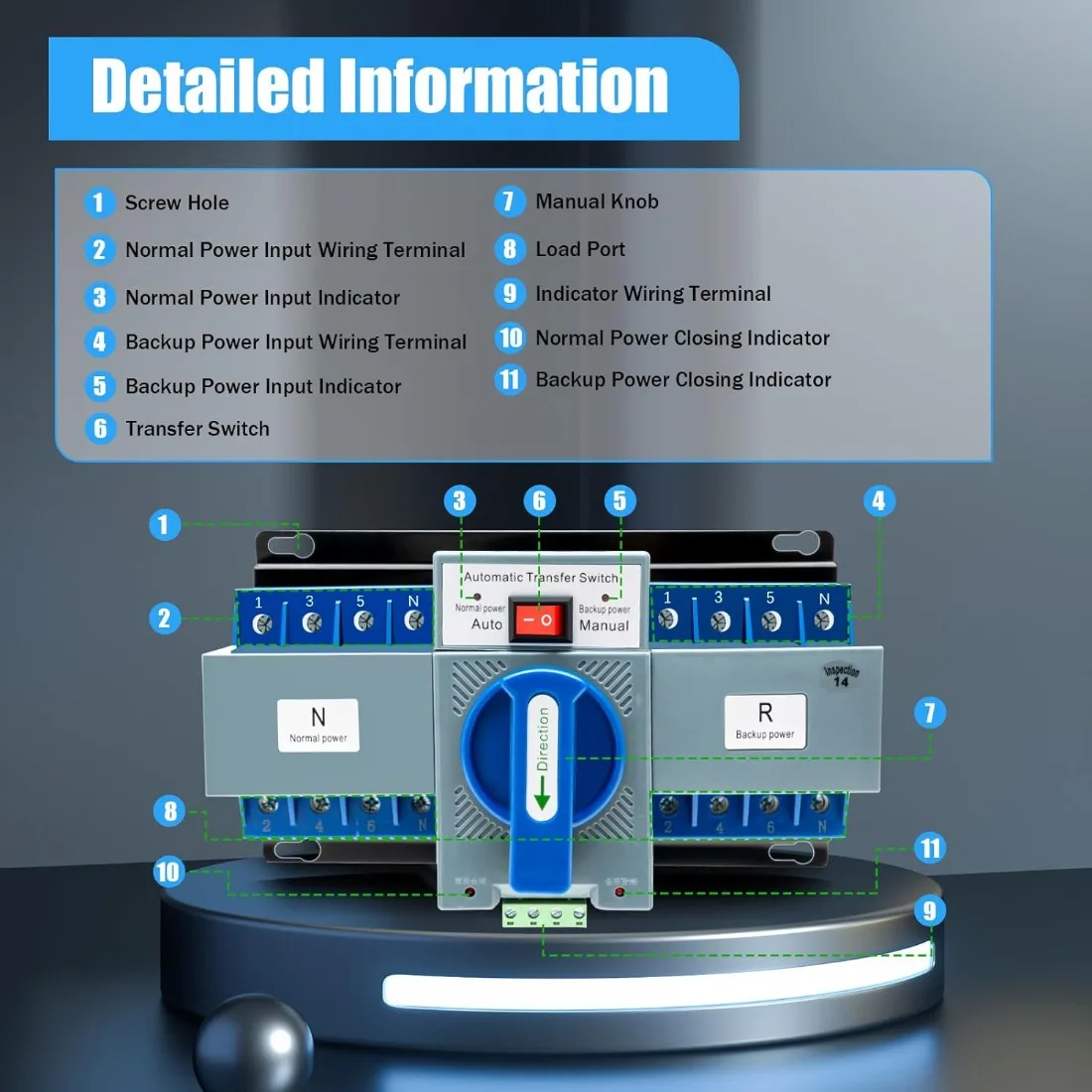 63A 4P Dual Power Automatic Transfer Switch (ATS), geräuscharm, 1-2s Switching, CB-Niveau für Generator- und USV-Backup-Systeme