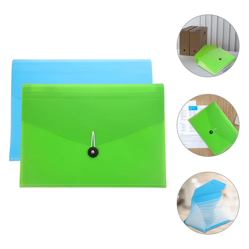 

2pcs Accordion File Folder Expandable Document Organizer Multi-Layer Storage Bag Portable Bill Holder Large Capacity Paper