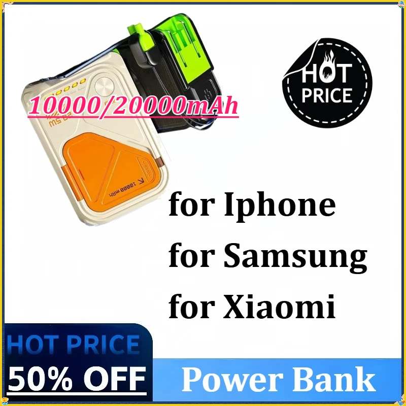

PD22.5W 10000/20000mAh 5-in-1 Magnetic Wireless Charging with Its Own Cable AC Plug Power Bank for Iphone for Samsung for Xiaomi