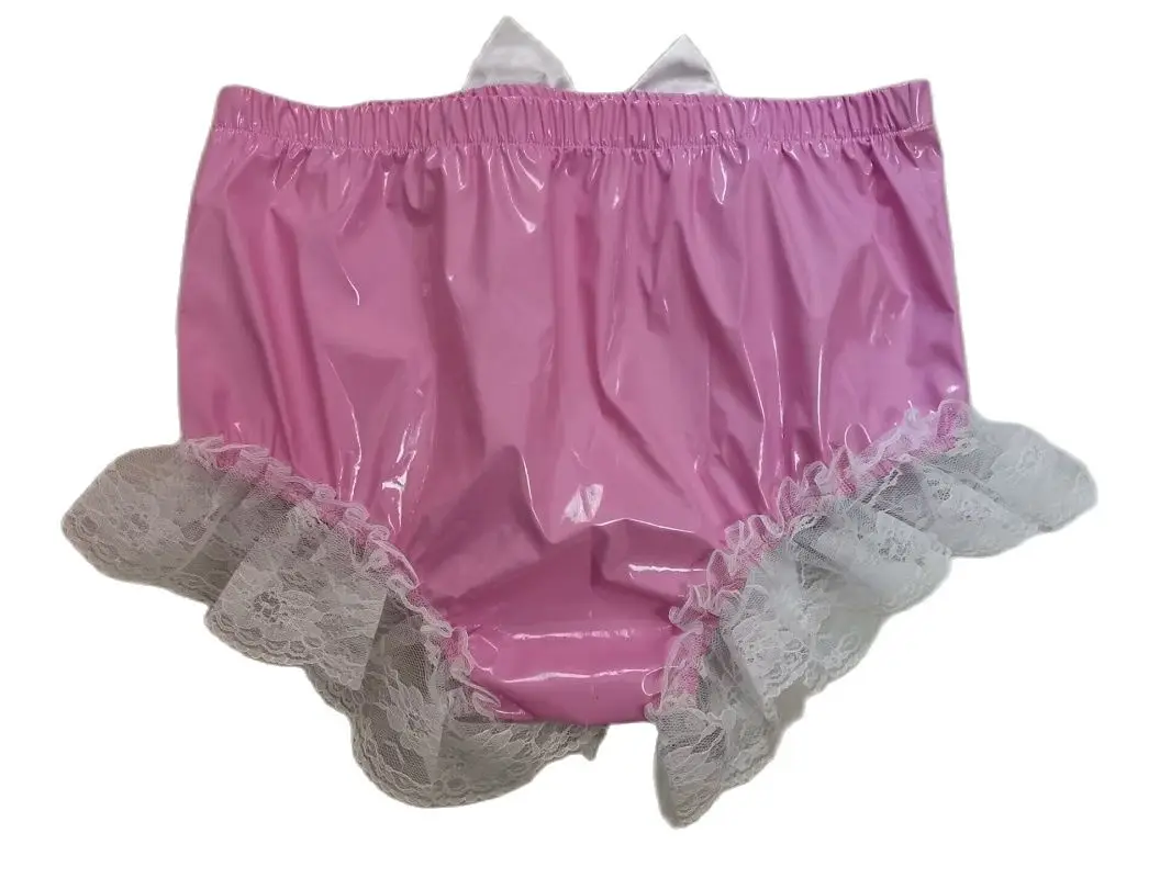 Hot Selling Hot Item Paired With Pink PVC Sexy Triangle Bottomed Shorts Lace Patchwork Bow For Customized Dressing