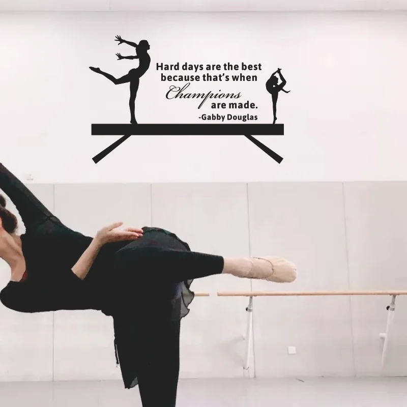 Gymnastics Hard days are the best champions are made Wall Sticker Girl Room Gymanst Inspirational
