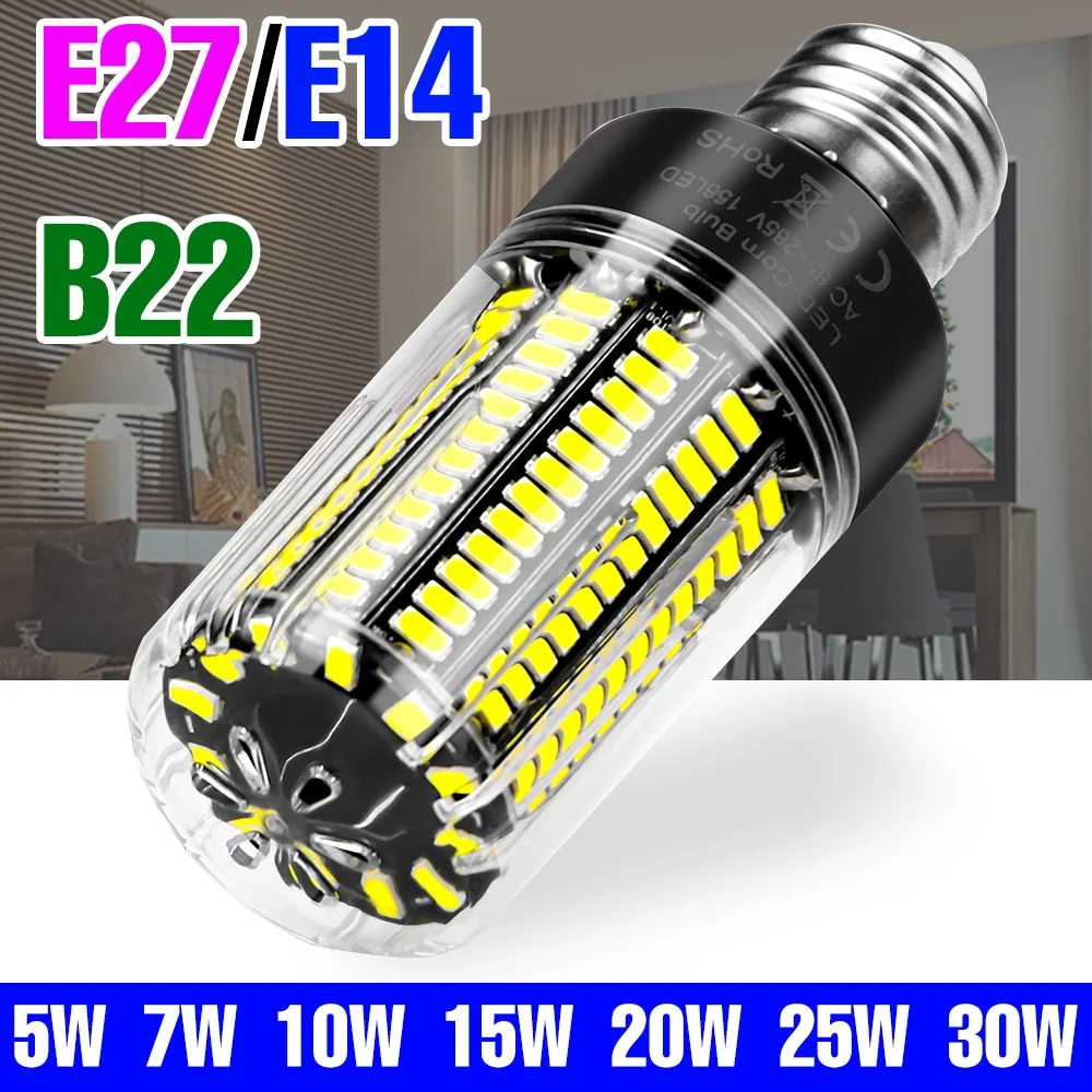 �y�Z�[�����z30W LED E27/E26 �R�[���d�� E14 �V�䃉���v B22 �V�����f���A�d�� AC85-265V �t���b�J�[�Ȃ� �o���R�j�[ �z�[���o���R�j�[ �┒�F/�����F