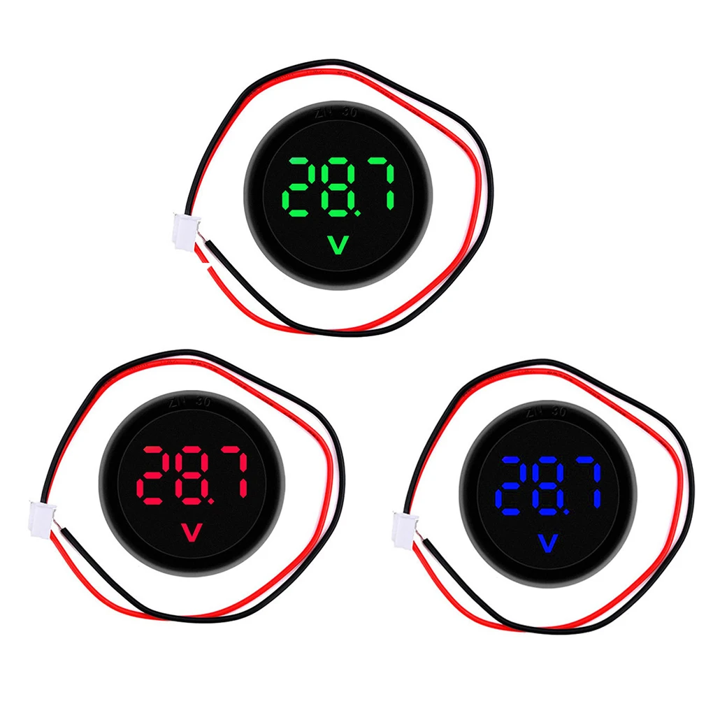 3pcs set Professional Digital Voltmeter With Universal LED Display Reliable Plastic Durability