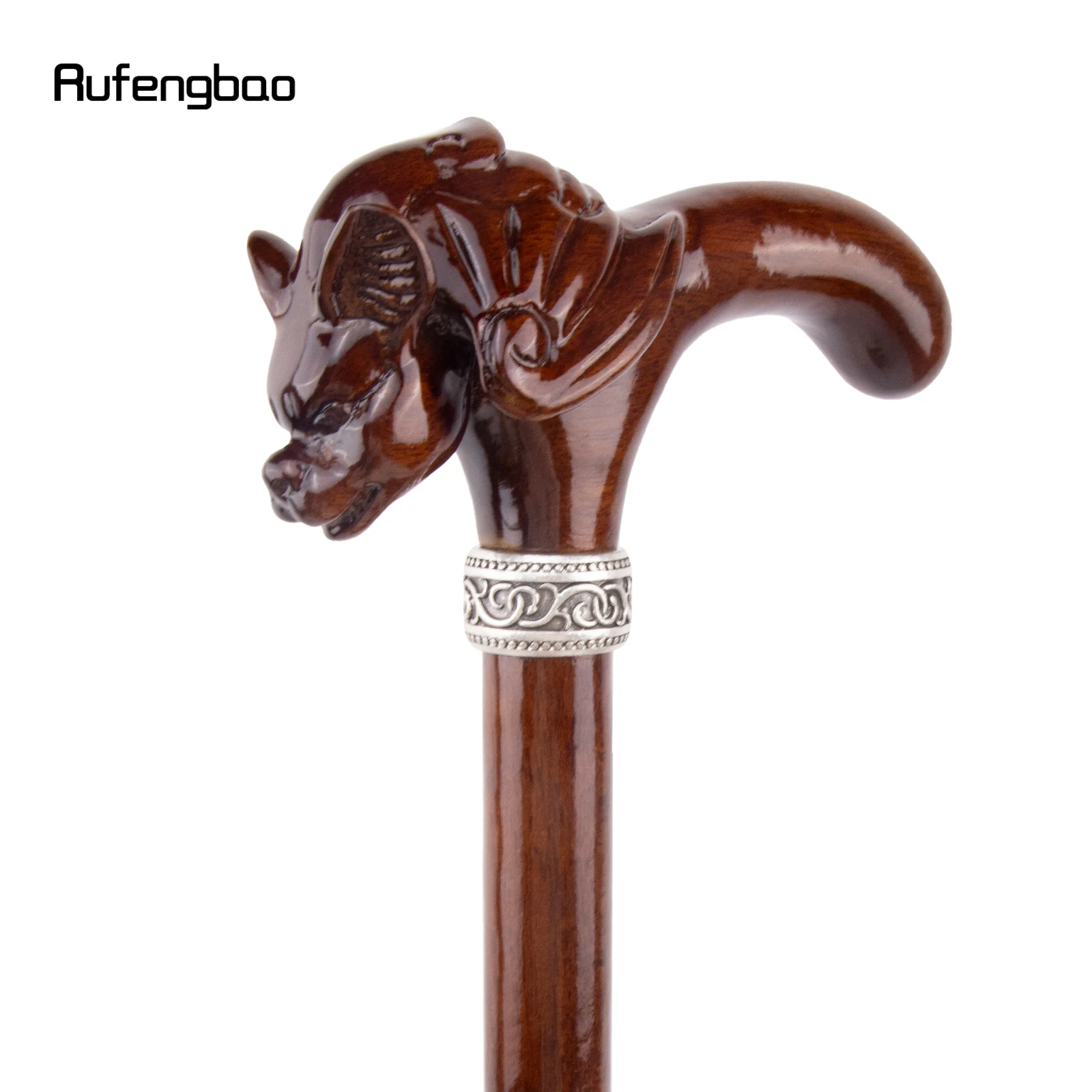 Rotes Holz Fledermaus kopf Holz Mode Gehstock dekorative Cosplay Cane Halloween Mace Krücke Zauberstab Crosier 93cm