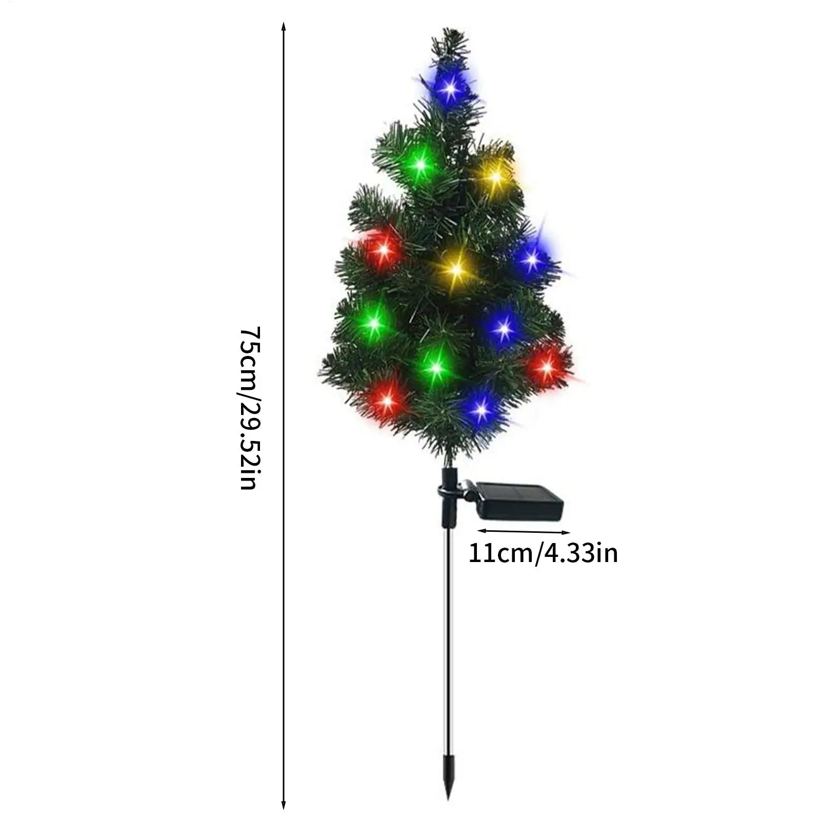 Solar Christmas Tree Lights Christmas Decorations With Stake LED Solar Garden Lights For Backyard Patio Lawn Driveway Sidewalk