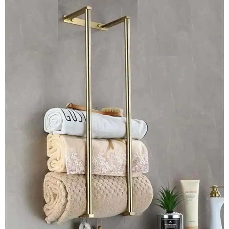1 Pcs New Bath Towel Rack For Rolled Towels Wall Mounted Towel Storage Rack Bathroom Organization Stainless Steel Towel Storage