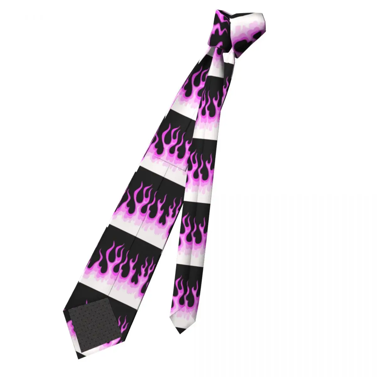 Pink Hot Fire Racing Flames Necktie Mens Customized Silk Neck Ties for Party