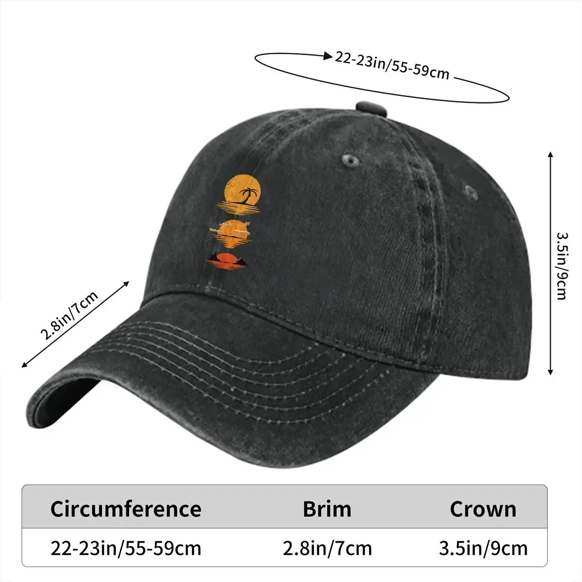 Many Lands Under One Sun Multicolor Hat Peaked Women's Cap Sunset Personalized Visor Protection Hats