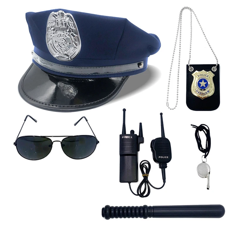 1PCS / 4-teiliges Set Erwachsene Polizei Hut Octagon Flachen Hut Cosplay Leistung Maskerade Spaß Requisiten Polizei Hut uniform Zubehör – Detail 18