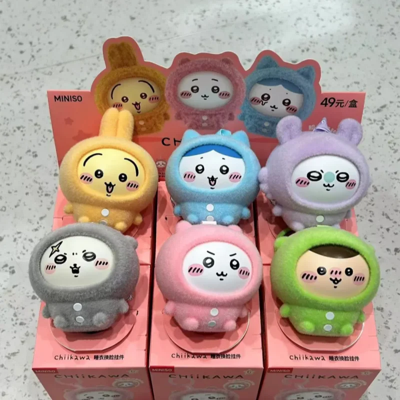 Chiikawa pijama fiesta asientos serie Miniso nueva caja ciega hecho a mano ordenador adorno de escritorio lindo regalo en Stock