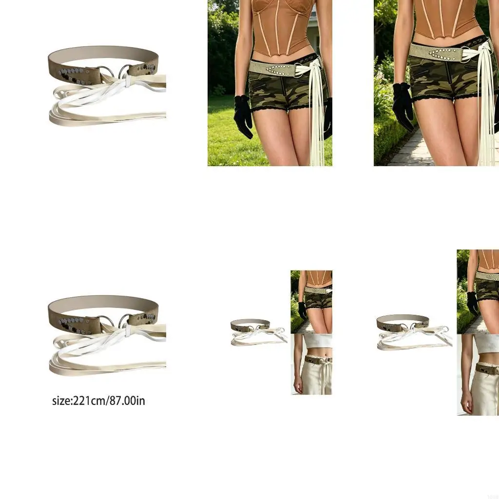 Soft Comfortable PU Leather Wide Waist Belt With Wrap Around Closure Tied Waist Cincher Adjustable Waiststrap Y08E