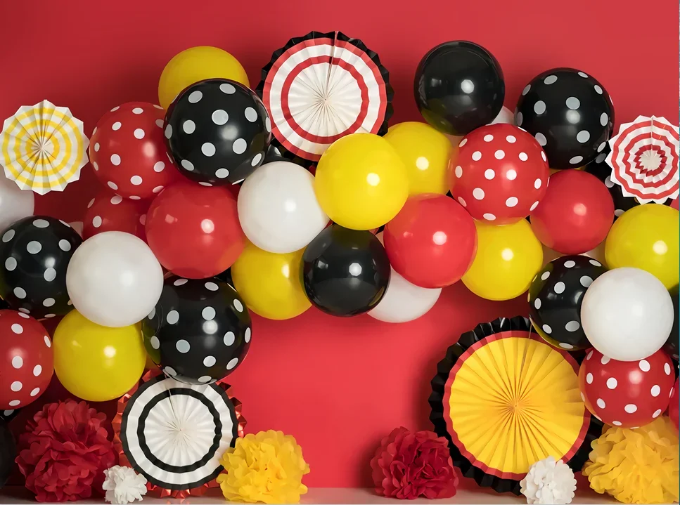 Newborn Baby 1st Birthday Backdrop Cake Smash Girl Boy Pink Blue Balloon Tent Flower Room Interior Photography Background Props