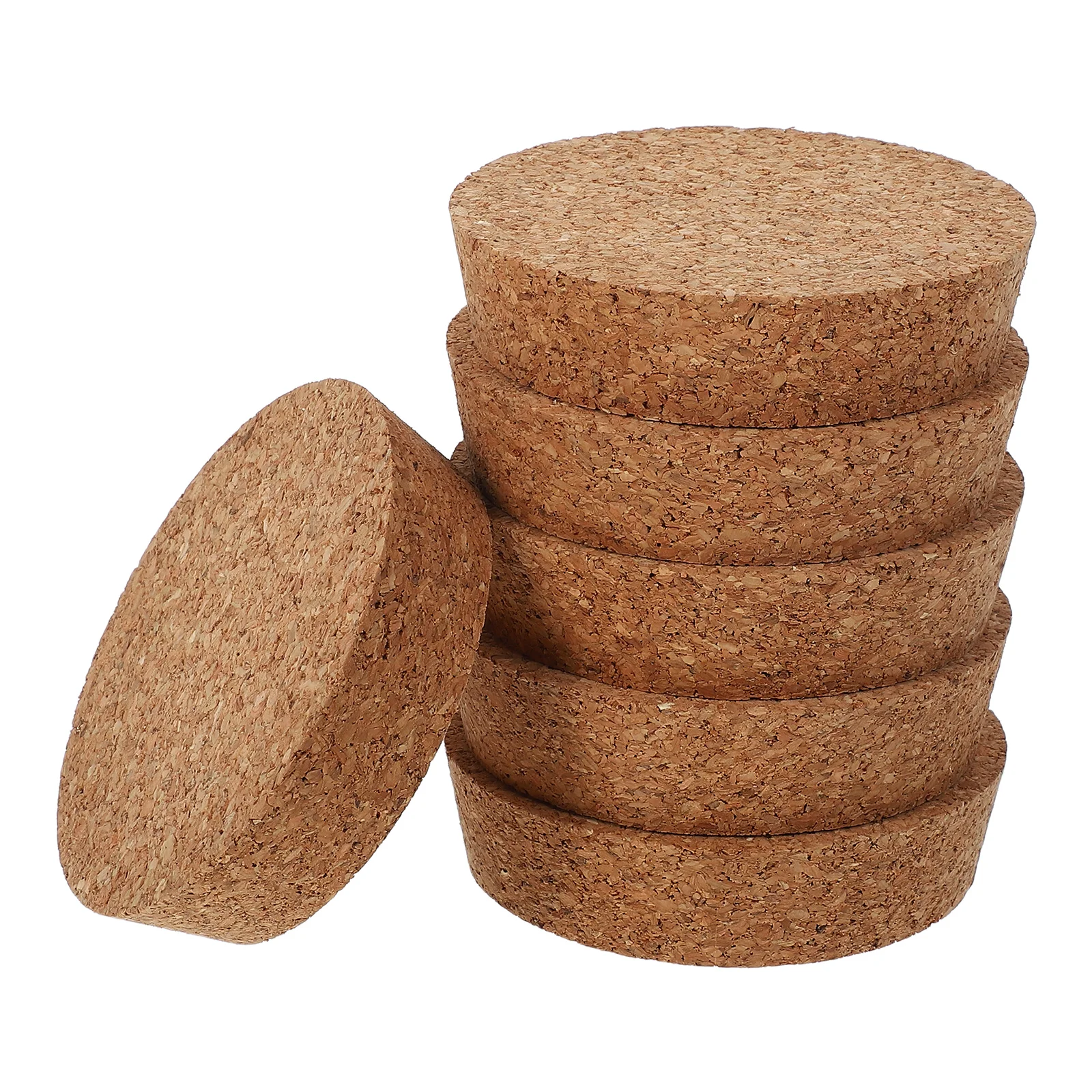 

6 Pcs Vase Block Flower Cork Lids Stopper Bottles Canning Jar Light Brown Glass Replacement Desk