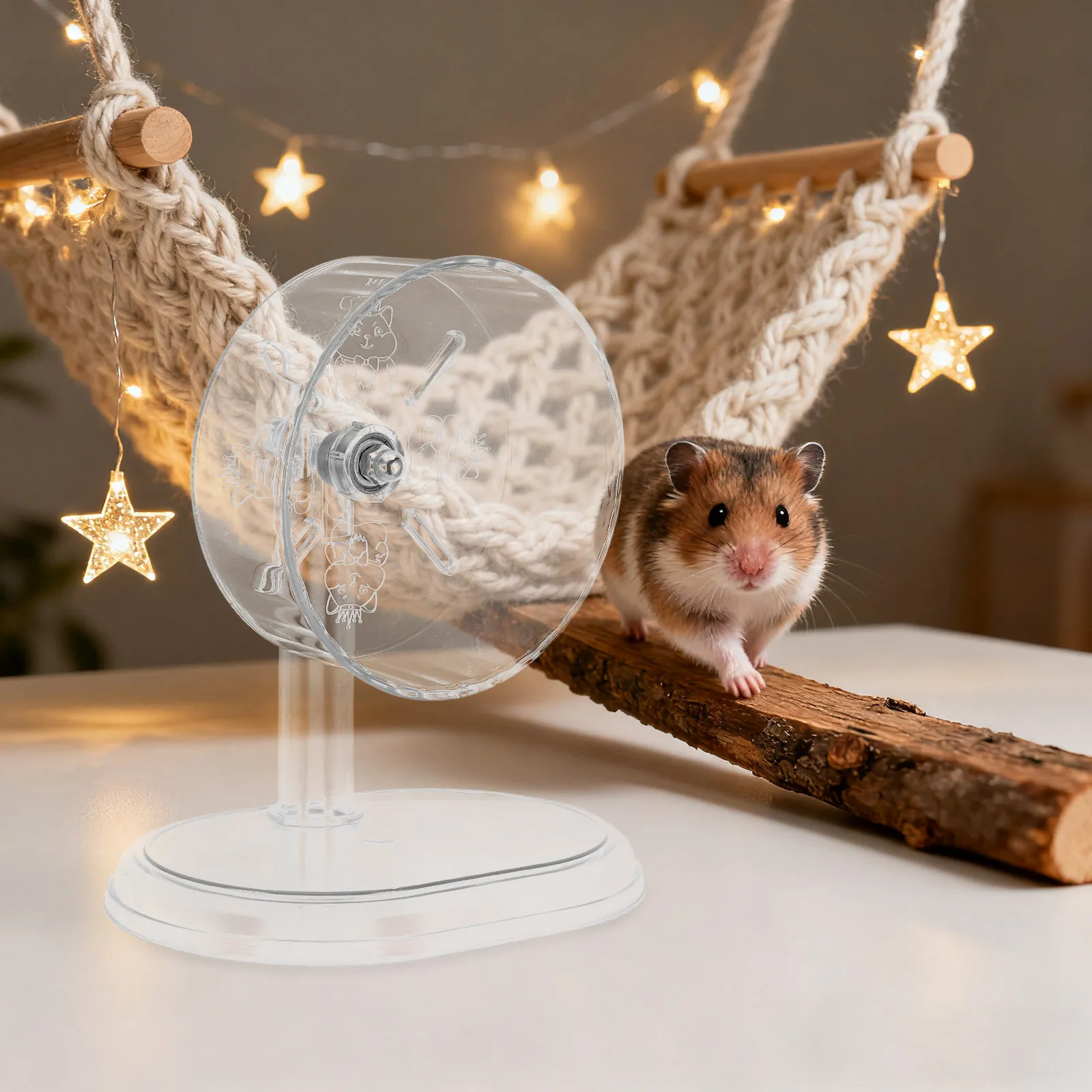15Cm Silent Hamster Wheel with Sturdy Stand for Night Use Quiet Exercise Wheel for Gerbils Mice Chinchillas Small Pets