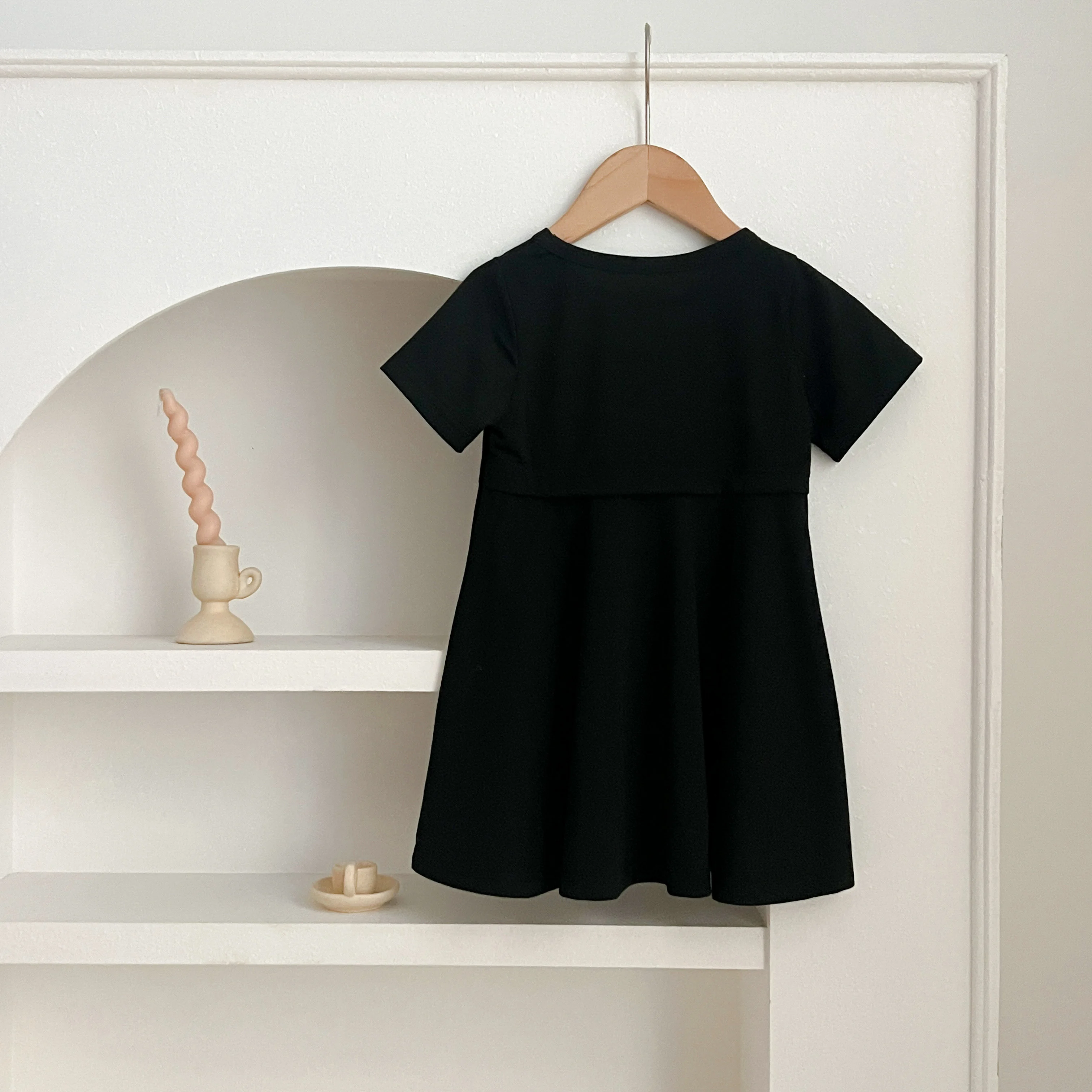 Sommer Kinder Baby Kleid schwarz Baby Mädchen Kleid kurz ärmel ige süße Kleid für Mädchen Kurzarm eine Linie Party Kleid Mädchen Kleidung – Detail 8