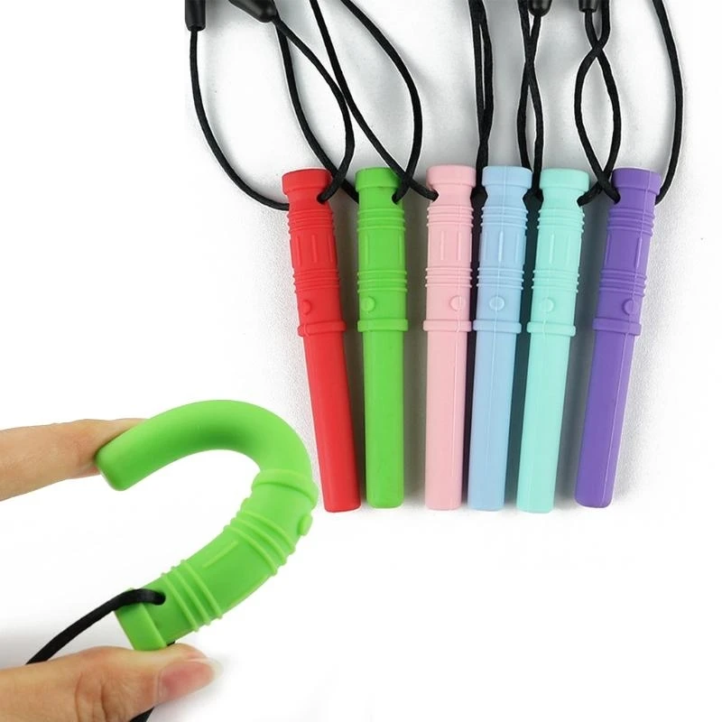 

J15U Sensory Chew Necklace Baby Silicone Teether Autism Sensory Chewy