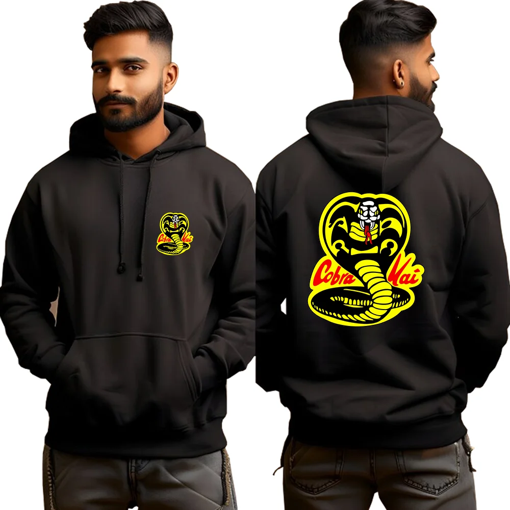 New Mens Cobra Kai Printed Hoodie Outdoor Street Cool Cobra Kai Harajuku Sports Hoodie Top