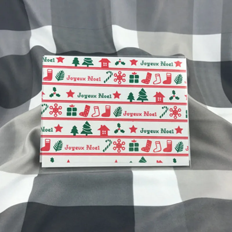 AQ Red Bar House Sock Stars Green Pine Tree Gift Box Christmas Gift Decor Baby Party Nougat Wrap Paper DIY Twisting Wax Paper