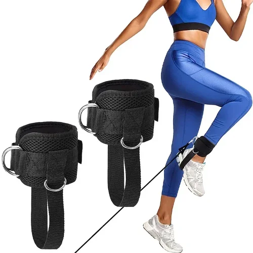 Correas de tobillo para ejercicio de piernas, soporte de tobillo con anillo en D ajustable, equipo de entrenamiento de gimnasio, cinturón de entrenamiento deportivo, 1 ud.