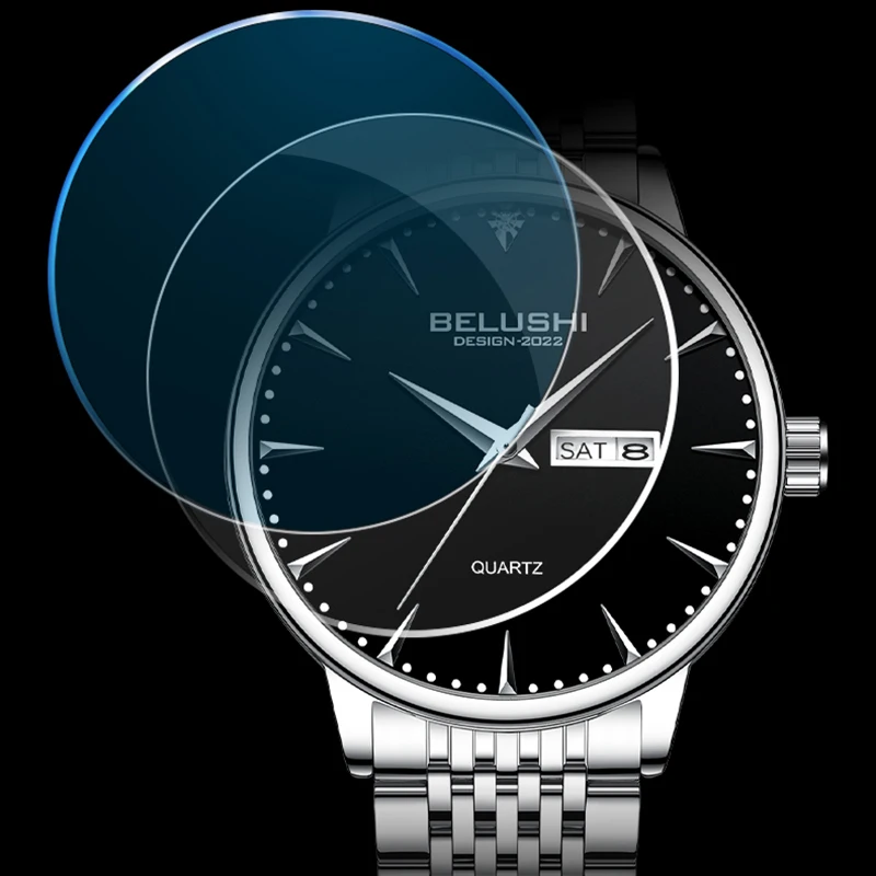 Business High Quality Men Watch Sport Quartz Man Wristwatch Waterproof Date Week Stainless Steel Fashion gift for Men 's Watch